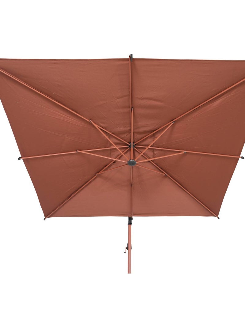 Parasol déporté carré inclinable 2,5x2,5m MANOA Terracotta - Kiabi