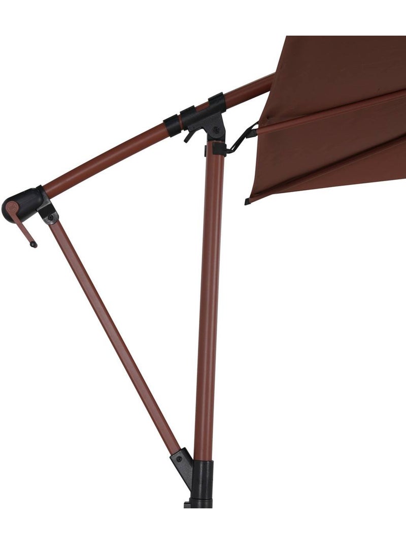 Parasol déporté carré inclinable 2,5x2,5m MANOA Terracotta - Kiabi