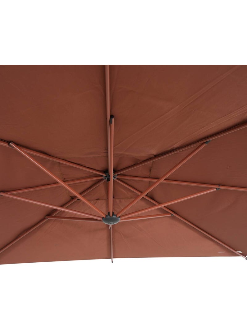 Parasol déporté carré inclinable 2,5x2,5m MANOA Terracotta - Kiabi
