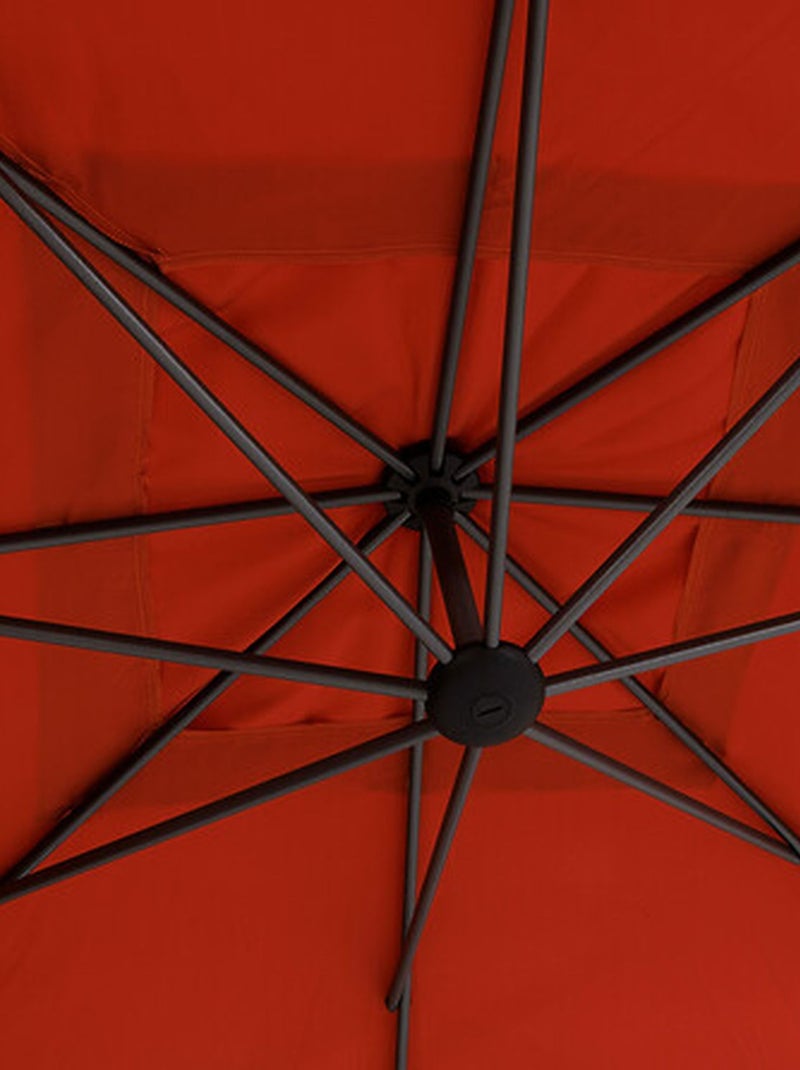 Parasol déporté carré MANOA Rouge - Kiabi