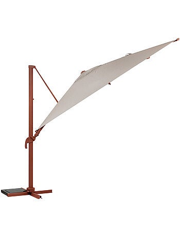 Parasol déporté rectangulaire inclinable 4x3m en aluminium melhia