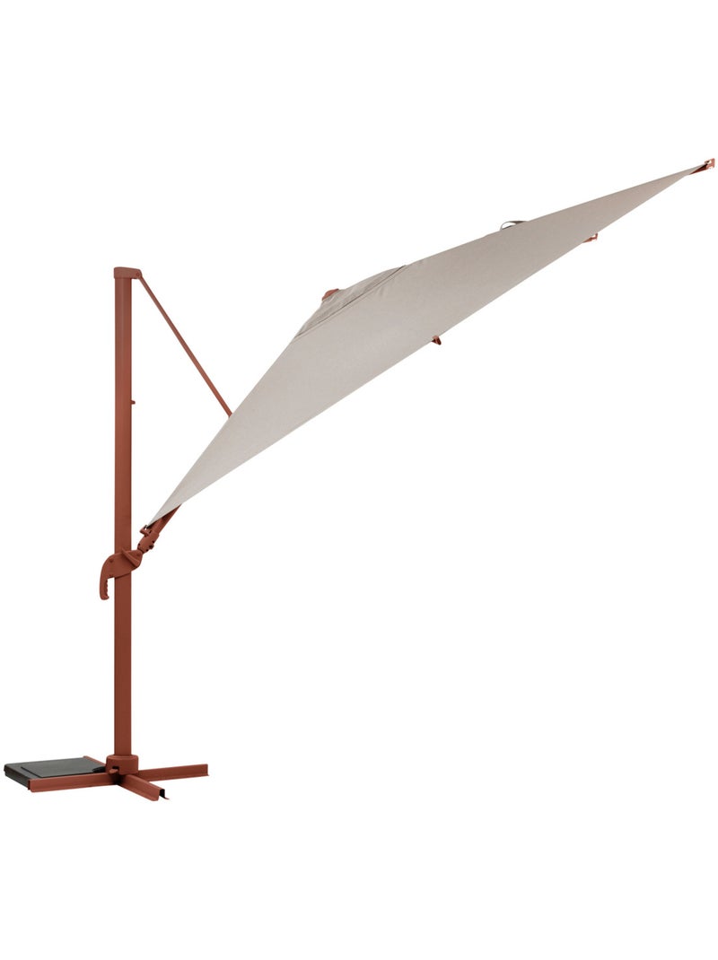 Parasol déporté rectangulaire inclinable 4x3m en aluminium melhia Terracotta - Kiabi