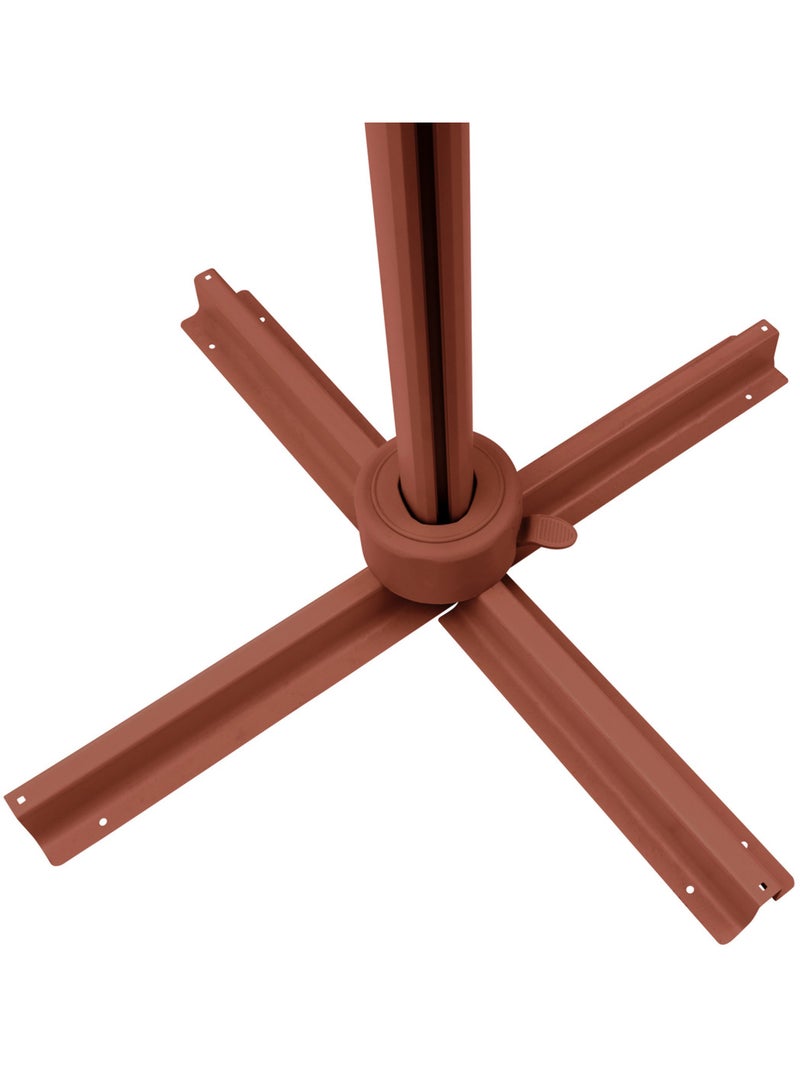 Parasol déporté rectangulaire inclinable 4x3m en aluminium melhia Terracotta - Kiabi