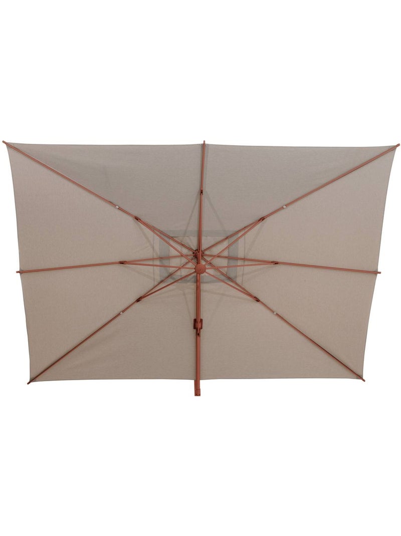 Parasol déporté rectangulaire inclinable 4x3m en aluminium melhia Terracotta - Kiabi