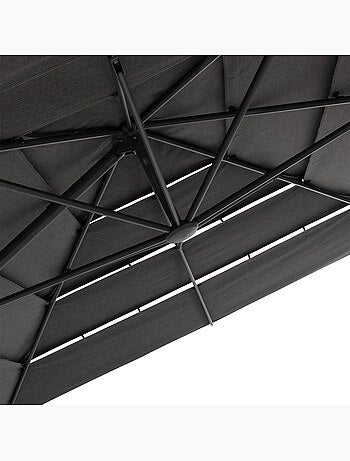 Parasol déporté rectangulaire inclinable 4x3m multi-toiles MELHIA