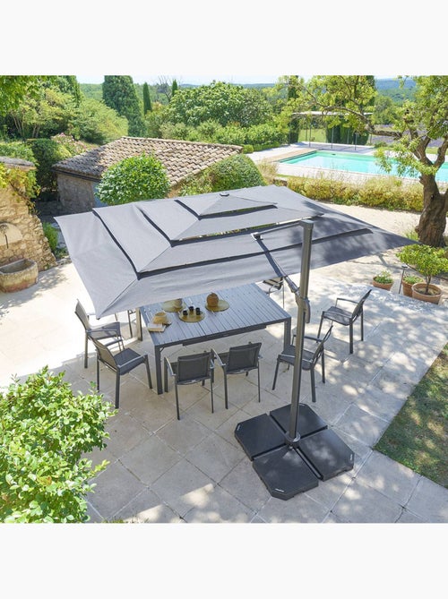 Parasol déporté rectangulaire inclinable 4x3m multi-toiles melhia - Kiabi Parasol déporté rectangulaire inclinable 4x3m multi-toiles melhia - Kiabi