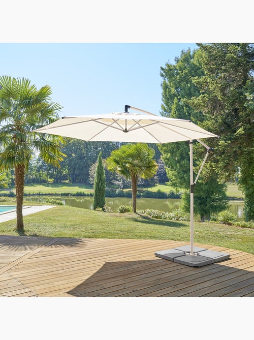 Parasol déporté rond 3m en aluminium rotation 360° MANOA - Kiabi Parasol déporté rond 3m en aluminium rotation 360° MANOA - Kiabi