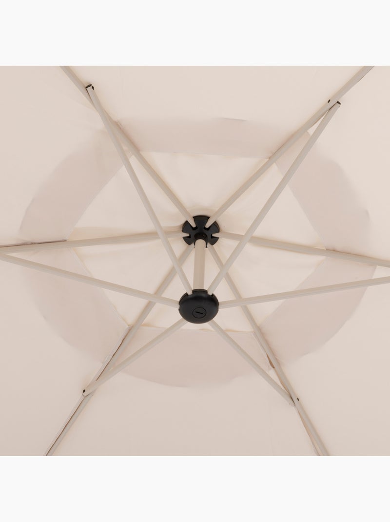 Parasol déporté rond 3m en aluminium rotation 360° MANOA Beige - Kiabi