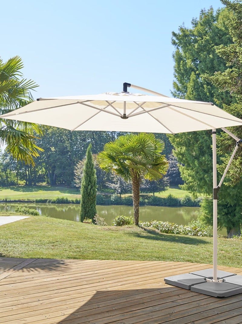 Parasol déporté rond MANOA Beige - Kiabi