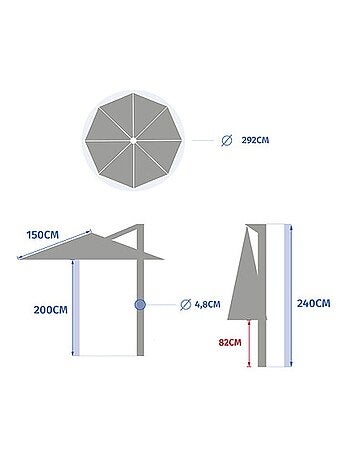 Parasol déporté rond MANOA