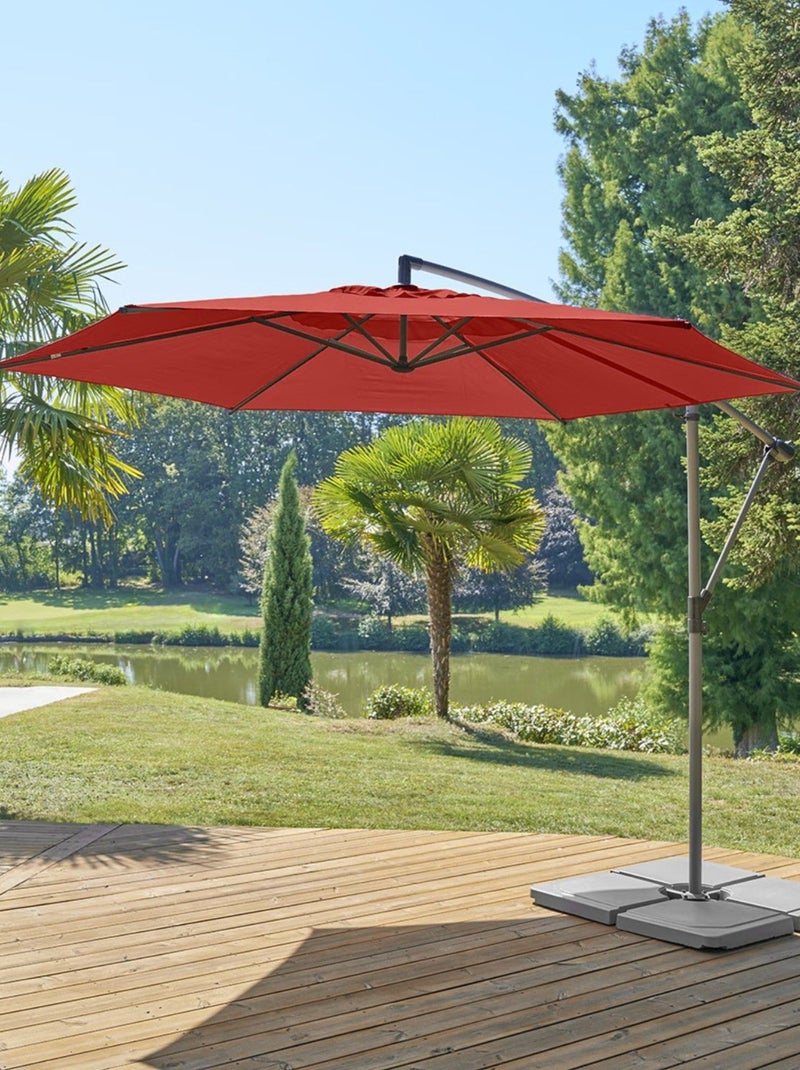 Parasol déporté rond MANOA Rouge - Kiabi