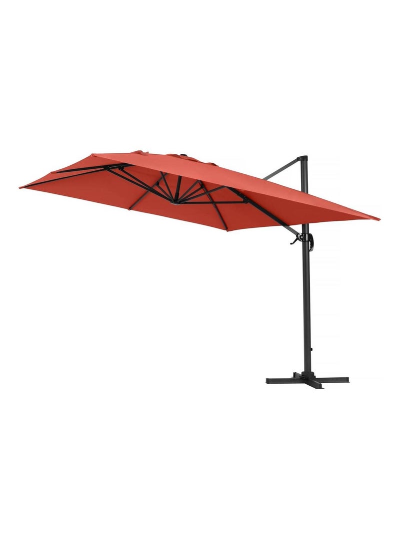 Parasol déporté "Sun 4" - 3 x 4 m - Rouge Rouge - Kiabi
