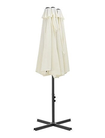 Parasol d'extérieur double toit et poteau en aluminium