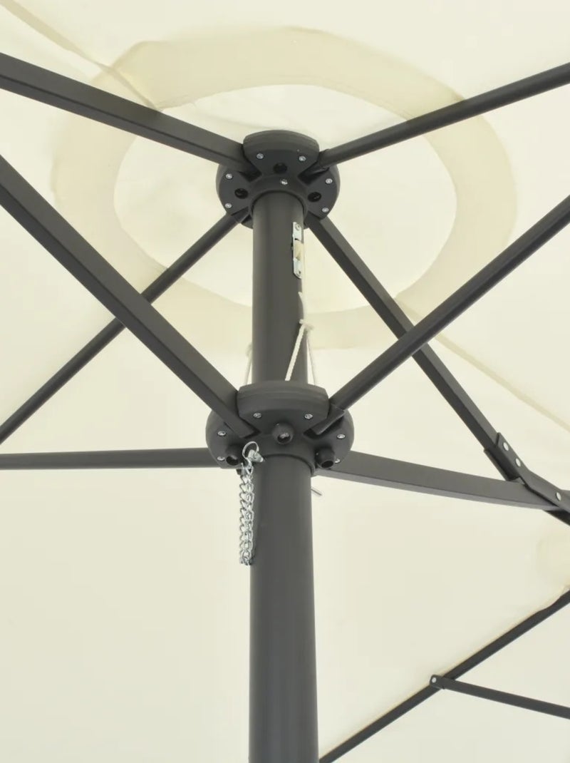 Parasol d'extérieur double toit et poteau en aluminium Beige - Kiabi
