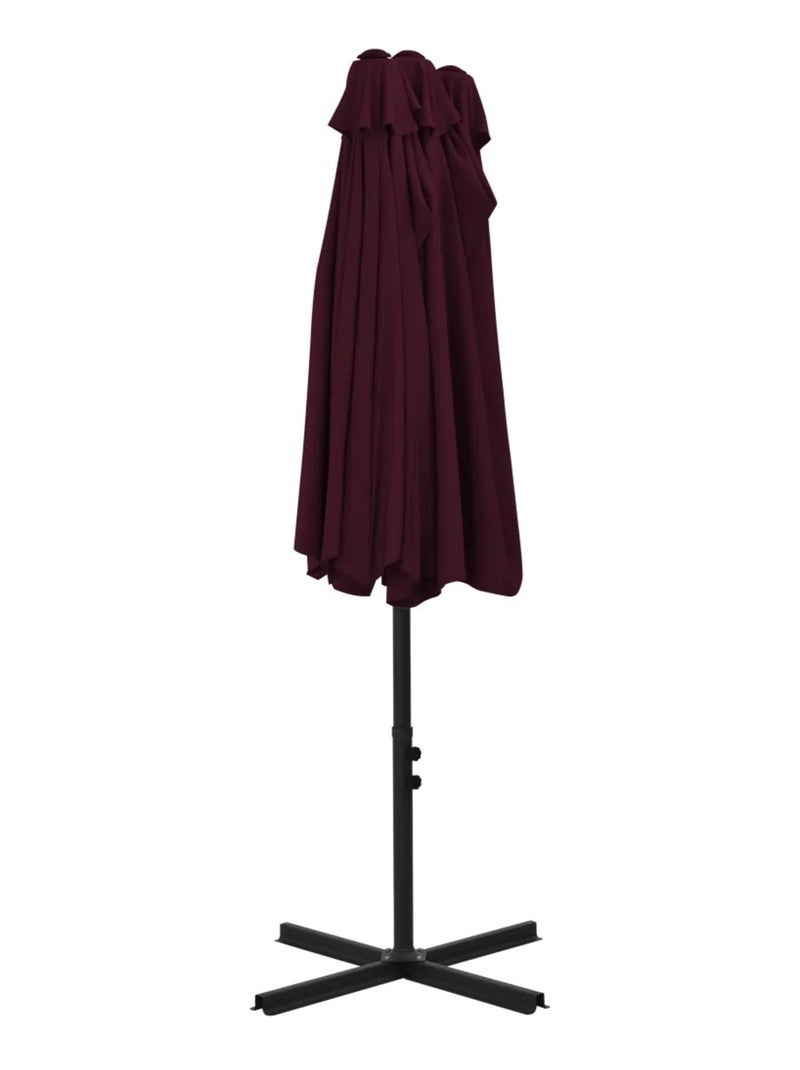 Parasol d'extérieur double toit et poteau en aluminium Bordeaux - Kiabi