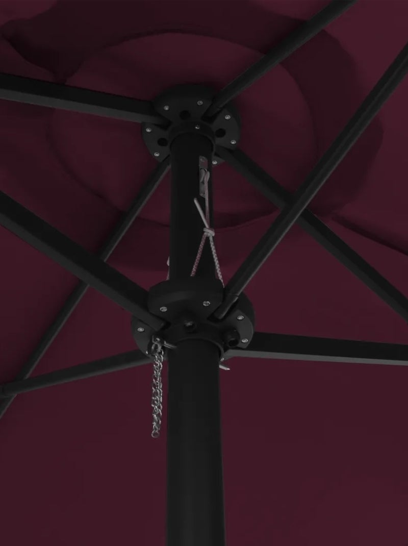 Parasol d'extérieur double toit et poteau en aluminium Bordeaux - Kiabi