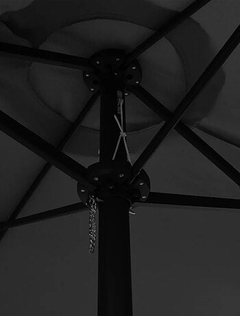 Parasol d'extérieur double toit et poteau en aluminium