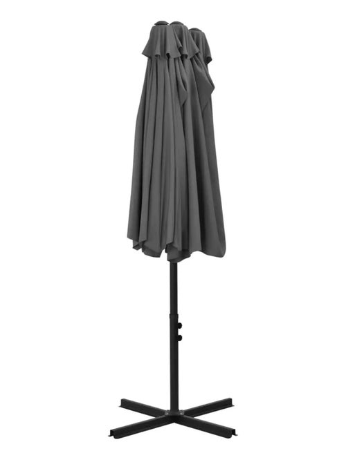 Parasol d'extérieur double toit et poteau en aluminium - Kiabi