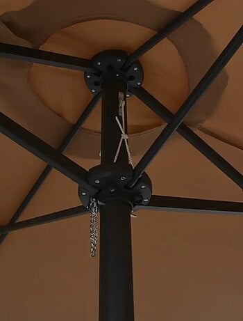 Parasol d'extérieur double toit et poteau en aluminium