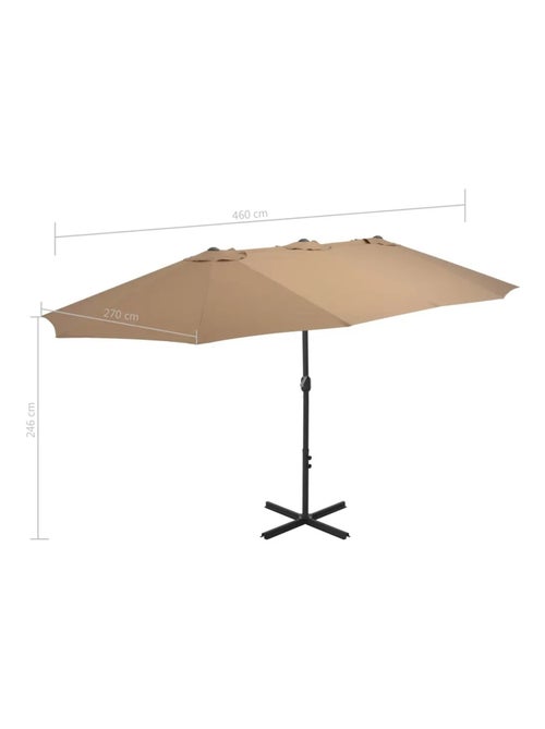 Parasol d'extérieur double toit et poteau en aluminium - Kiabi