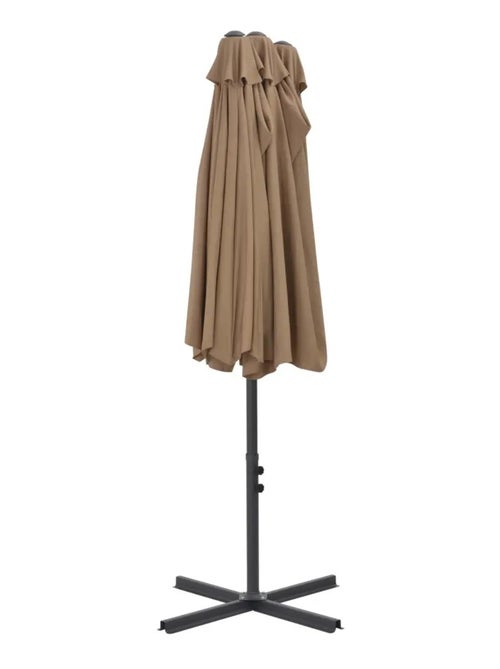Parasol d'extérieur double toit et poteau en aluminium - Kiabi