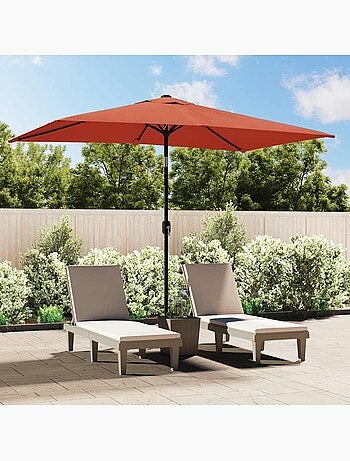 Parasol d'extérieur rectangulaire inclinable