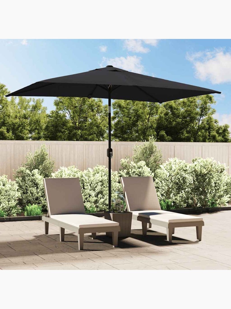Parasol d'extérieur rectangulaire inclinable Noir - Kiabi