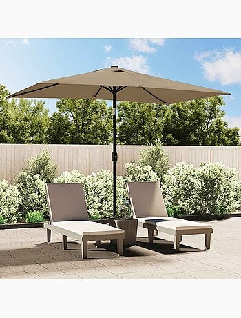 Parasol d'extérieur rectangulaire inclinable