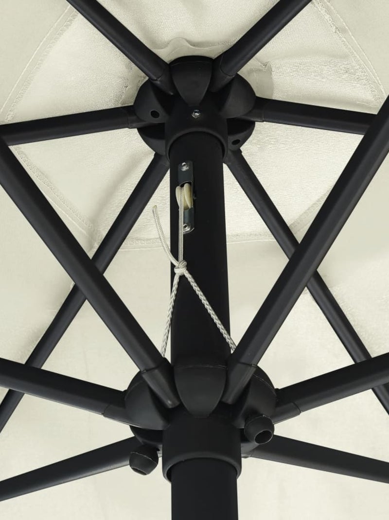 Parasol droit Ø 270 cm avec LED Sable - Kiabi