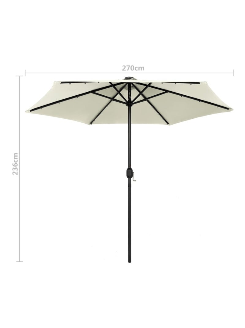 Parasol droit Ø 270 cm avec LED Sable - Kiabi