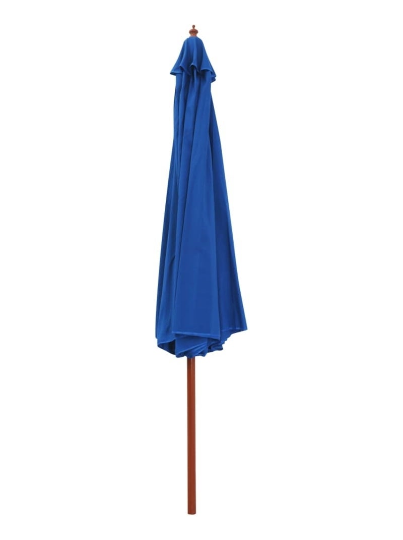 Parasol droit avec mât en bois Ø 350 cm Bleu - Kiabi