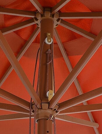 Parasol droit avec mât en bois Ø 350 cm
