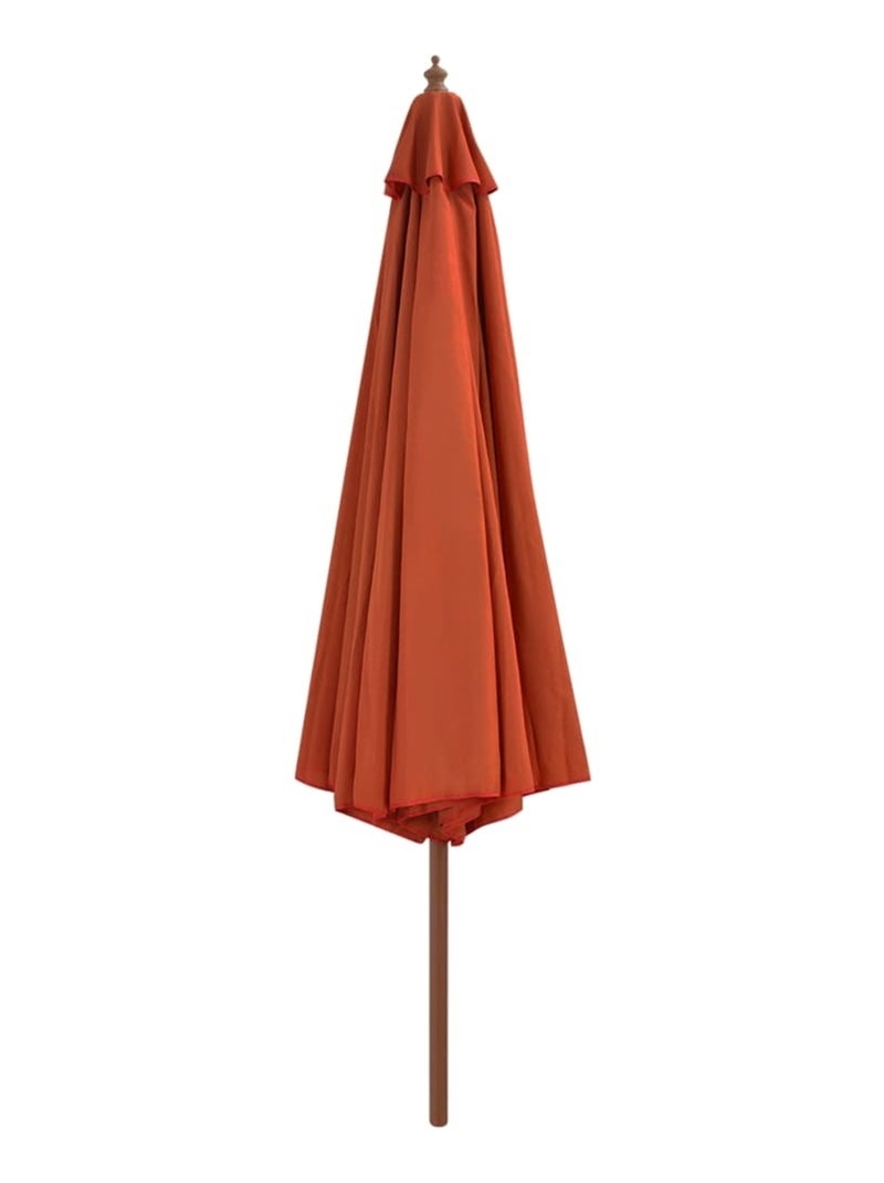 Parasol droit avec mât en bois Ø 350 cm Brique - Kiabi