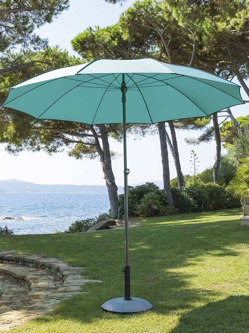 Parasol droit rond Bogota - Inclinable - Diam. 250 cm Bleu clair - Kiabi