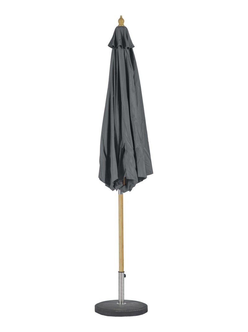 Parasol droit rond en bambou Tinaei Gris foncé - Kiabi