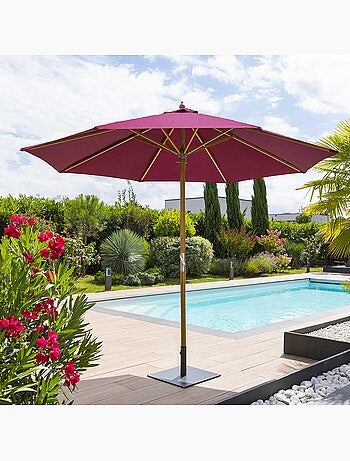 Parasol droit rond en bois TINAEI