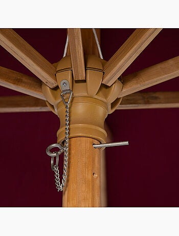 Parasol droit rond en bois TINAEI