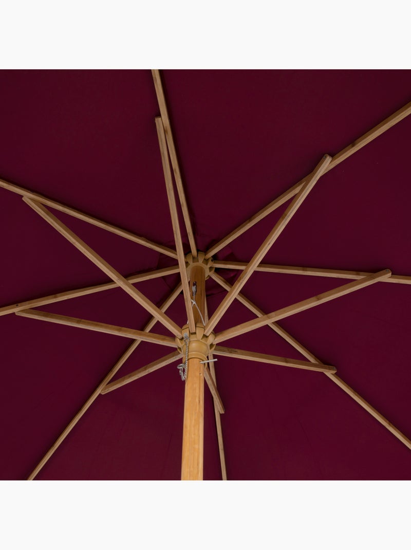 Parasol droit rond en bois TINAEI Bordeaux - Kiabi