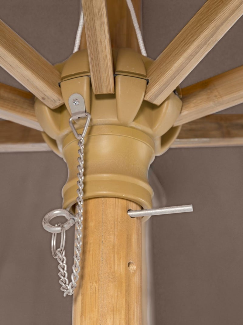 Parasol droit rond en oléfine TINAEI Taupe - Kiabi