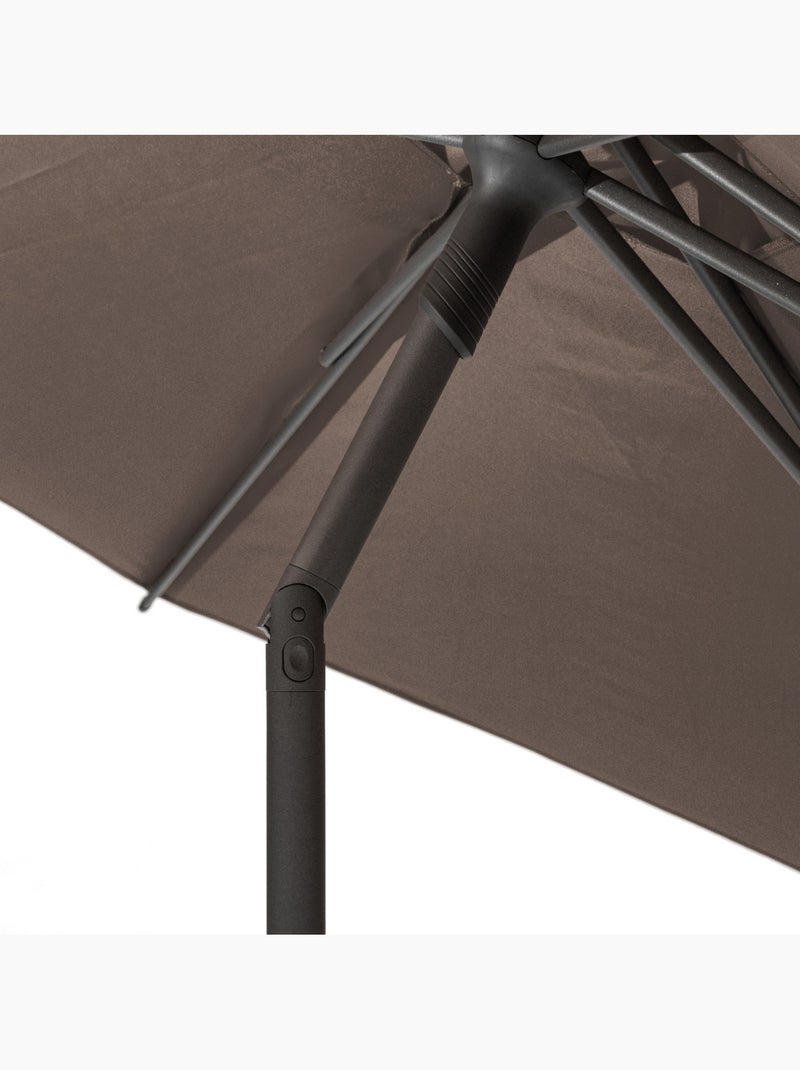 Parasol droit rond inclinable 2,7m SOYA Taupe - Kiabi