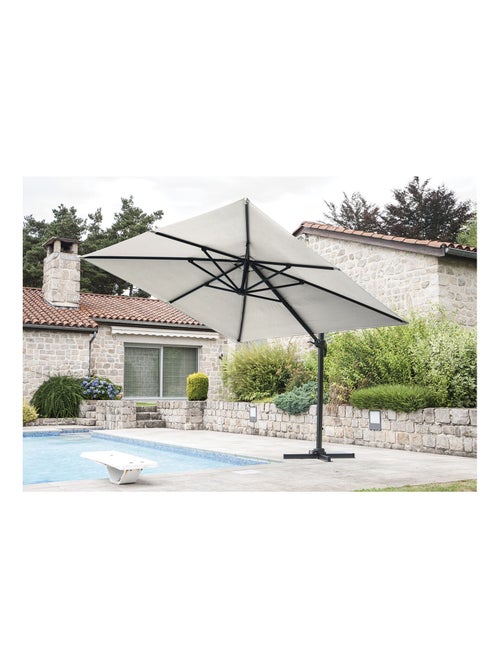 Parasol en Aluminium à Pied Déporté de 3 x 3 m - Kiabi Parasol en Aluminium à Pied Déporté de 3 x 3 m - Kiabi