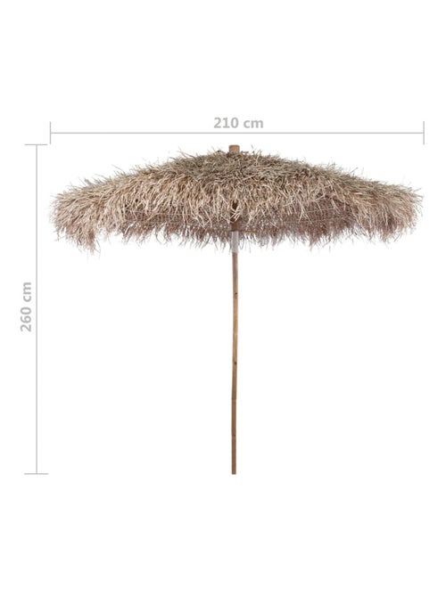 Parasol en bambou avec toit en feuilles de bananier - Kiabi