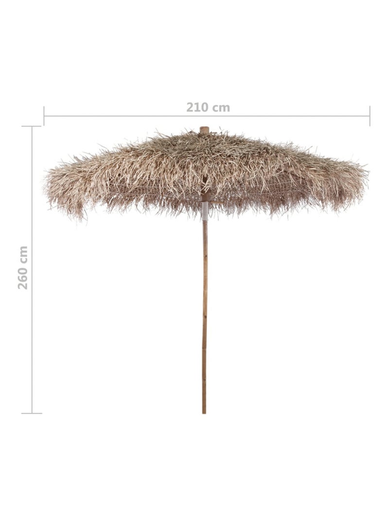 Parasol en bambou avec toit en feuilles de bananier Beige - Kiabi