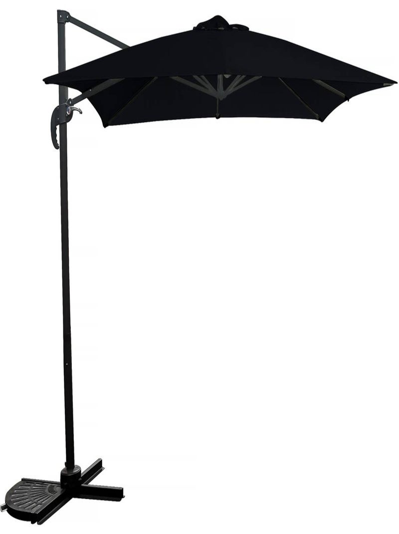 Parasol jardin déporté - 2.5 x 2.5 m - Noir Noir Noir - Kiabi