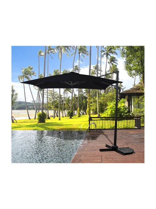 Parasol jardin déporté - 2.5 x 2.5 m - Noir - Kiabi Parasol jardin déporté - 2.5 x 2.5 m - Noir - Kiabi