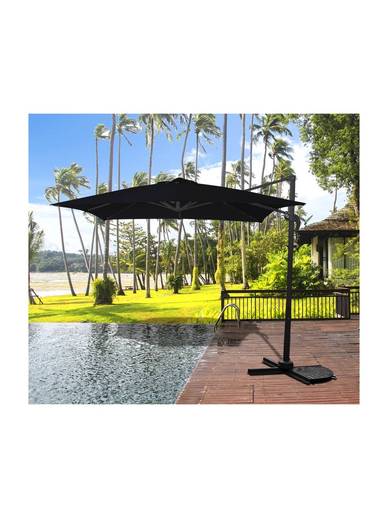 Parasol jardin déporté - 2.5 x 2.5 m - Noir Noir Noir - Kiabi
