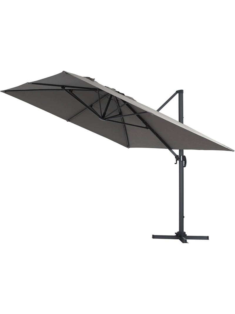 Parasol jardin déporté Alu Gris - Kiabi