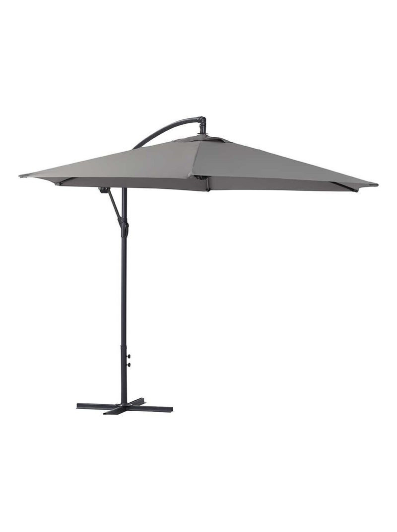 Parasol jardin déporté Alu "Ilios" - Rond - Ø 3 m - Gris Gris - Kiabi