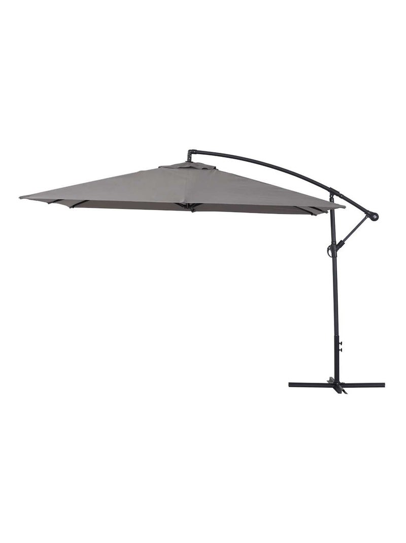 Parasol jardin déporté  Alu "Ilios 3" - Carré - 3 x3 m - Gris Gris - Kiabi