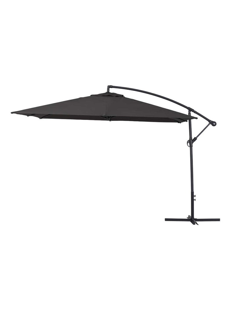 Parasol jardin déporté  Alu "Ilios 3" - Carré - 3 x3 m - Noir Noir Noir - Kiabi
